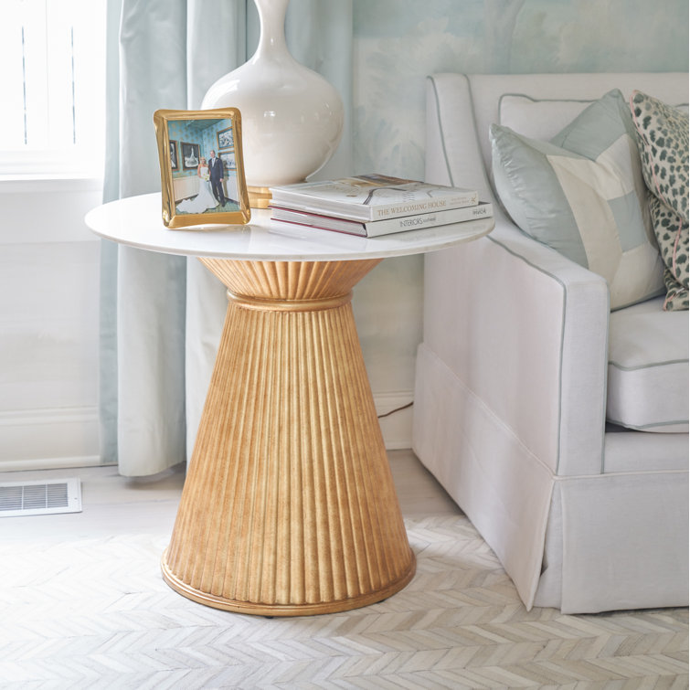 RiversSpencerHome Kennedy Marble Top Pedestal End Table Wayfair